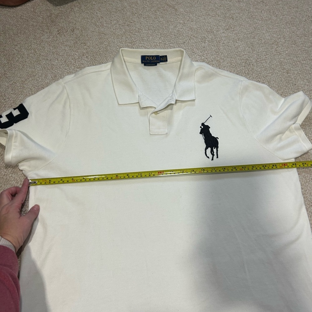 Polo Ralph Lauren Big Pony polo shirt with the number '3' Cream Men’s Size XXL - Picture 9 of 10